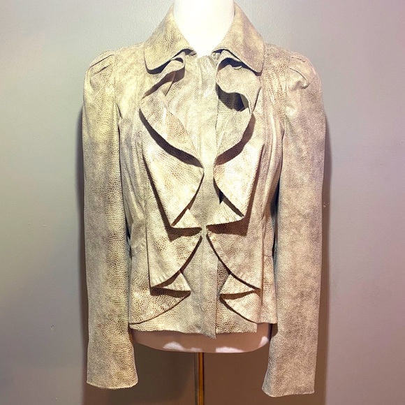 𝐈𝐍𝐂 Ruffled Snake Print Jacket - Picture 2 of 10